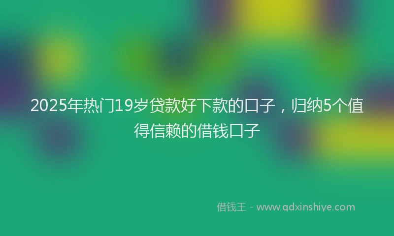 2025年热门19岁贷款好下款的口子，归纳5个值得信赖的借钱口子