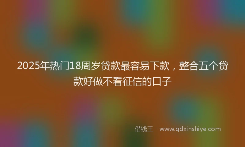 2025年热门18周岁贷款最容易下款，整合五个贷款好做不看征信的口子