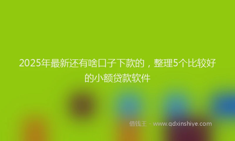2025年最新还有啥口子下款的，整理5个比较好的小额贷款软件