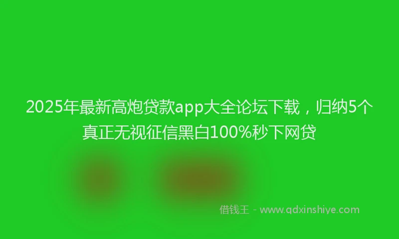 2025年最新高炮贷款app大全论坛下载，归纳5个真正无视征信黑白100%秒下网贷