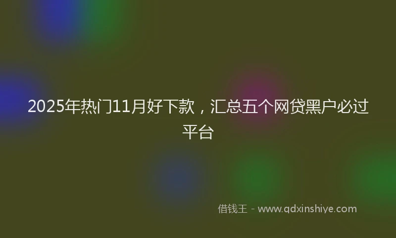 2025年热门11月好下款，汇总五个网贷黑户必过平台