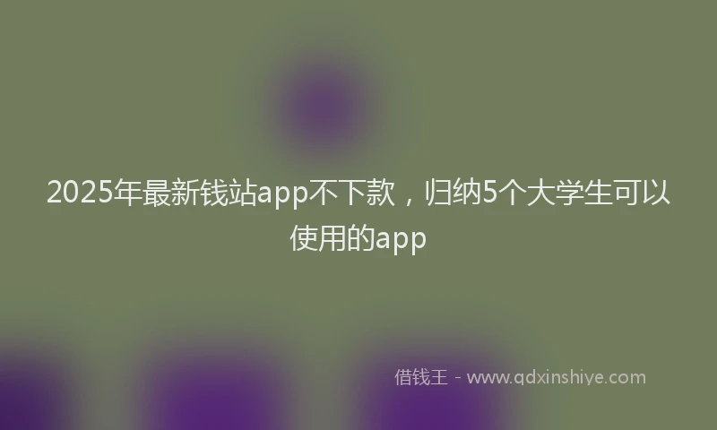 2025年最新钱站app不下款，归纳5个大学生可以使用的app