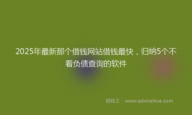2025年最新那个借钱网站借钱最快，归纳5个不看负债查询的软件