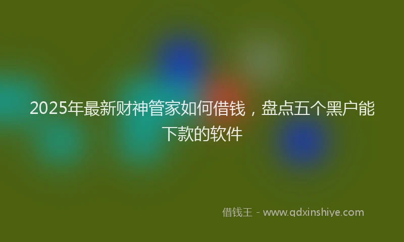 2025年最新财神管家如何借钱，盘点五个黑户能下款的软件