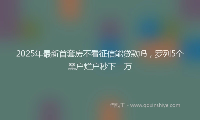 2025年最新首套房不看征信能贷款吗，罗列5个黑户烂户秒下一万