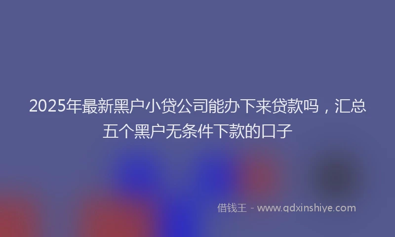 2025年最新黑户小贷公司能办下来贷款吗，汇总五个黑户无条件下款的口子