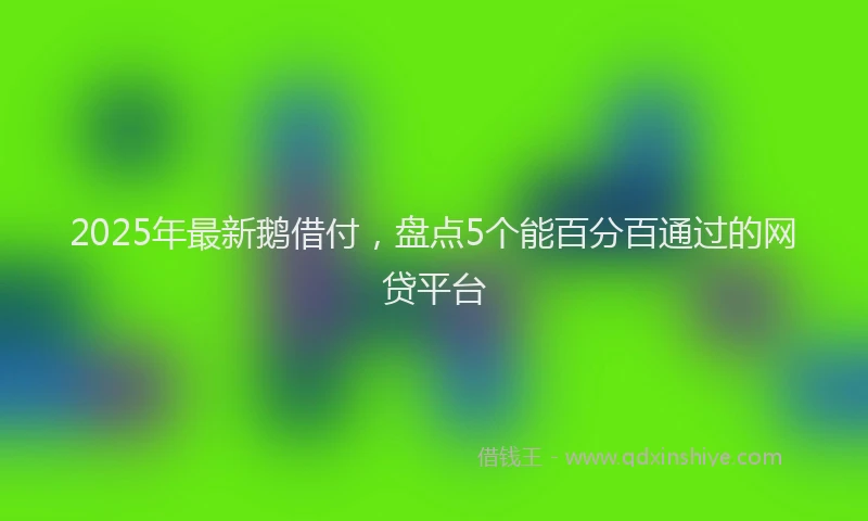 2025年最新鹅借付，盘点5个能百分百通过的网贷平台
