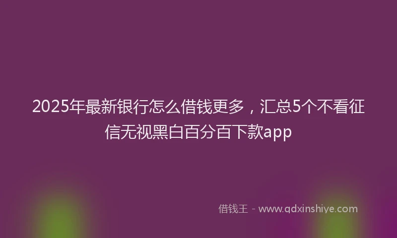 2025年最新银行怎么借钱更多，汇总5个不看征信无视黑白百分百下款app