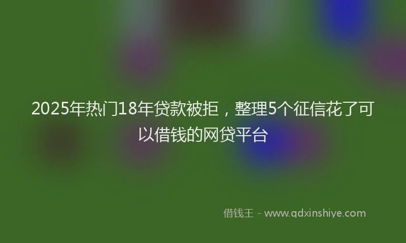 2025年热门18年贷款被拒，整理5个征信花了可以借钱的网贷平台