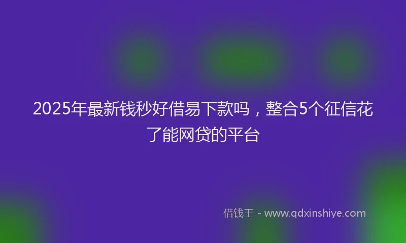 2025年最新钱秒好借易下款吗，整合5个征信花了能网贷的平台