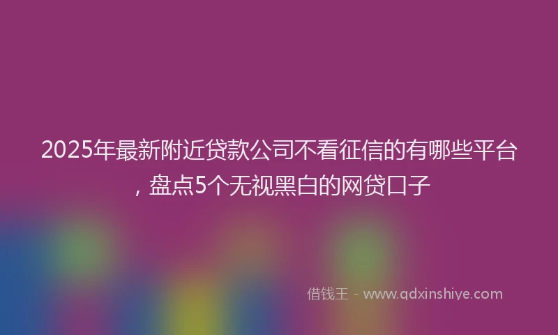 2025年最新附近贷款公司不看征信的有哪些平台，盘点5个无视黑白的网贷口子