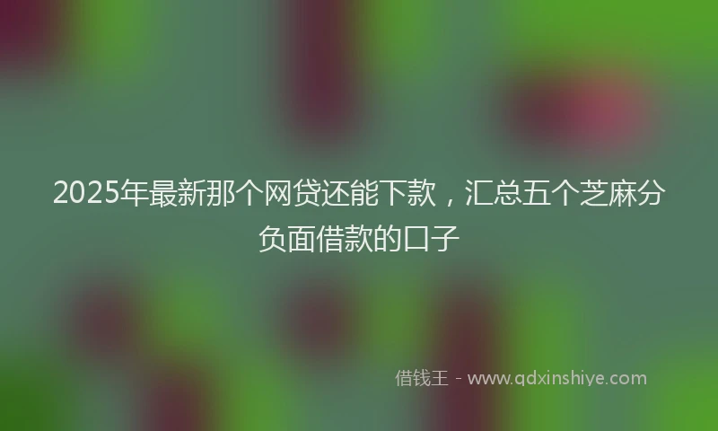 2025年最新那个网贷还能下款，汇总五个芝麻分负面借款的口子
