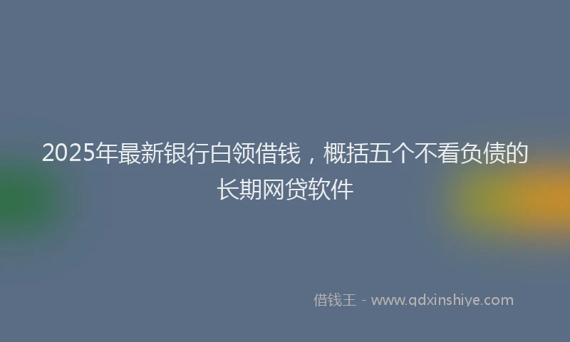 2025年最新银行白领借钱，概括五个不看负债的长期网贷软件