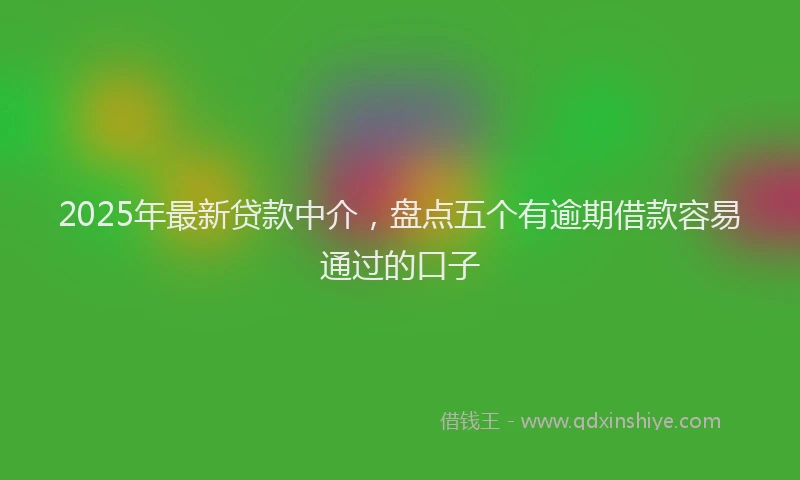 2025年最新贷款中介，盘点五个有逾期借款容易通过的口子