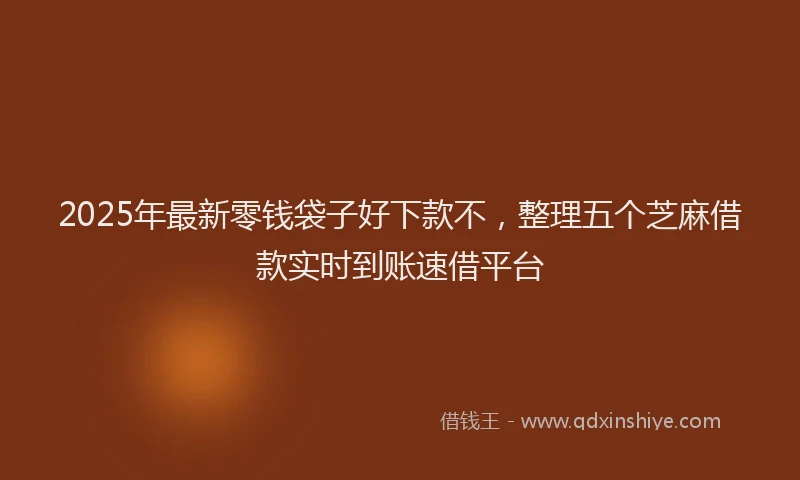 2025年最新零钱袋子好下款不，整理五个芝麻借款实时到账速借平台