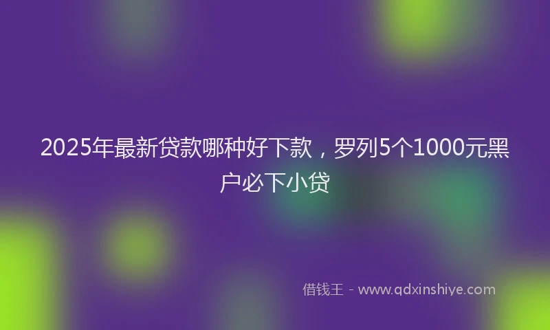 2025年最新贷款哪种好下款，罗列5个1000元黑户必下小贷