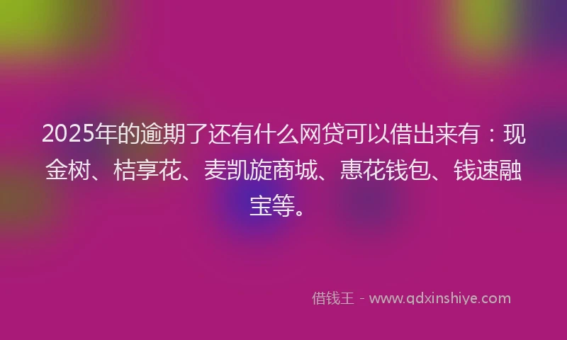 2025年的逾期了还有什么网贷可以借出来有：现金树、桔享花、麦凯旋商城、惠花钱包、钱速融宝等。