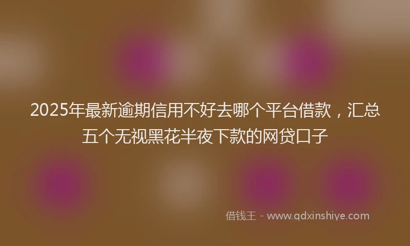 2025年最新逾期信用不好去哪个平台借款，汇总五个无视黑花半夜下款的网贷口子