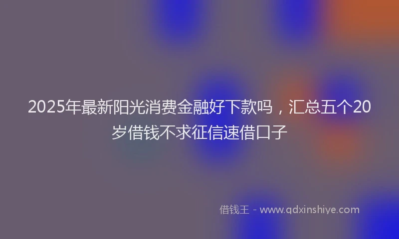 2025年最新阳光消费金融好下款吗，汇总五个20岁借钱不求征信速借口子