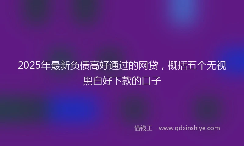 2025年最新负债高好通过的网贷，概括五个无视黑白好下款的口子