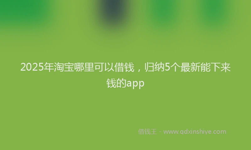 2025年淘宝哪里可以借钱，归纳5个最新能下来钱的app