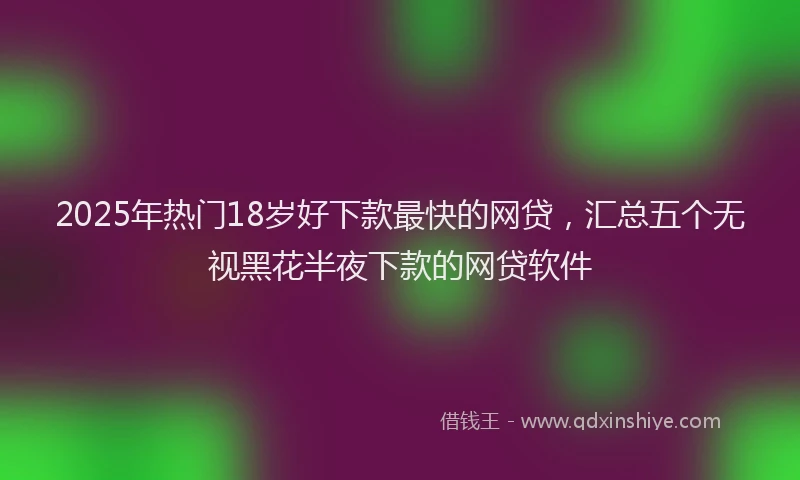 2025年热门18岁好下款最快的网贷，汇总五个无视黑花半夜下款的网贷软件