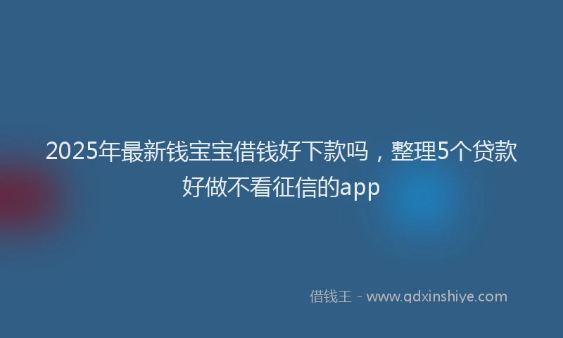 2025年最新钱宝宝借钱好下款吗，整理5个贷款好做不看征信的app