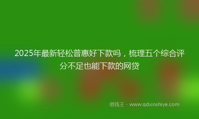 2025年最新轻松普惠好下款吗，梳理五个综合评分不足也能下款的网贷