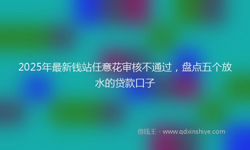 2025年最新钱站任意花审核不通过，盘点五个放水的贷款口子