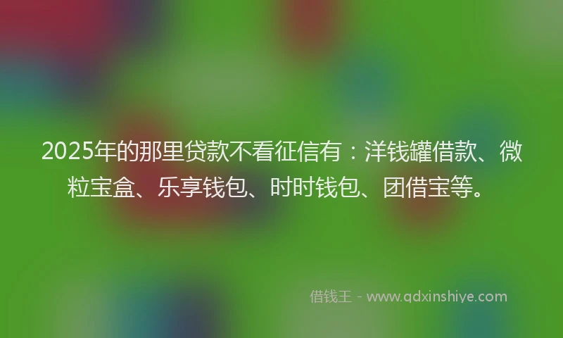 2025年的那里贷款不看征信有：洋钱罐借款、微粒宝盒、乐享钱包、时时钱包、团借宝等。