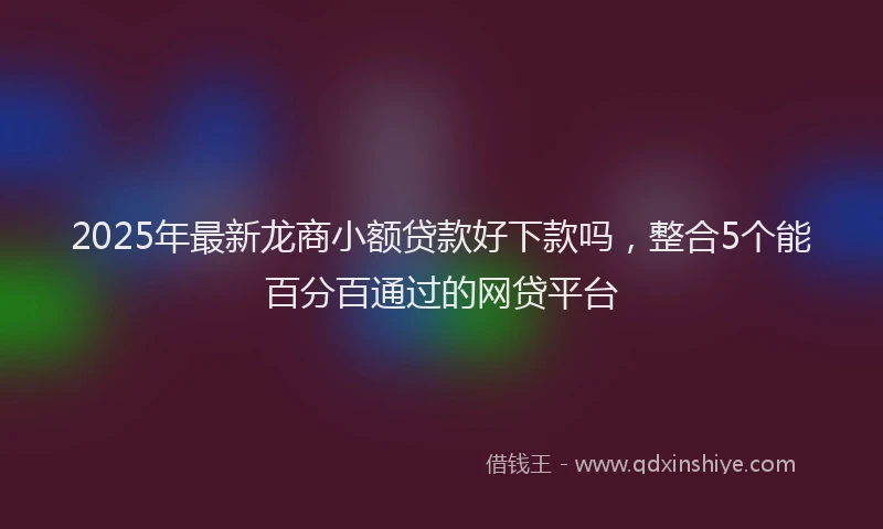2025年最新龙商小额贷款好下款吗，整合5个能百分百通过的网贷平台