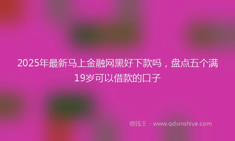2025年最新马上金融网黑好下款吗，盘点五个满19岁可以借款的口子