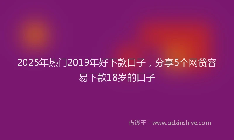 2025年热门2019年好下款口子，分享5个网贷容易下款18岁的口子
