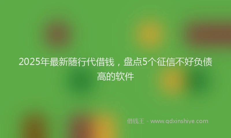 2025年最新随行代借钱，盘点5个征信不好负债高的软件