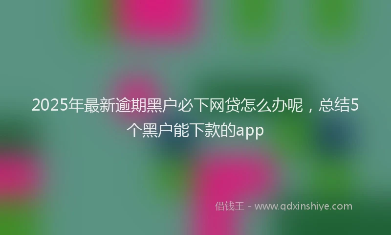 2025年最新逾期黑户必下网贷怎么办呢，总结5个黑户能下款的app