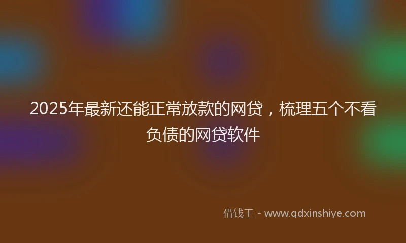 2025年最新还能正常放款的网贷，梳理五个不看负债的网贷软件