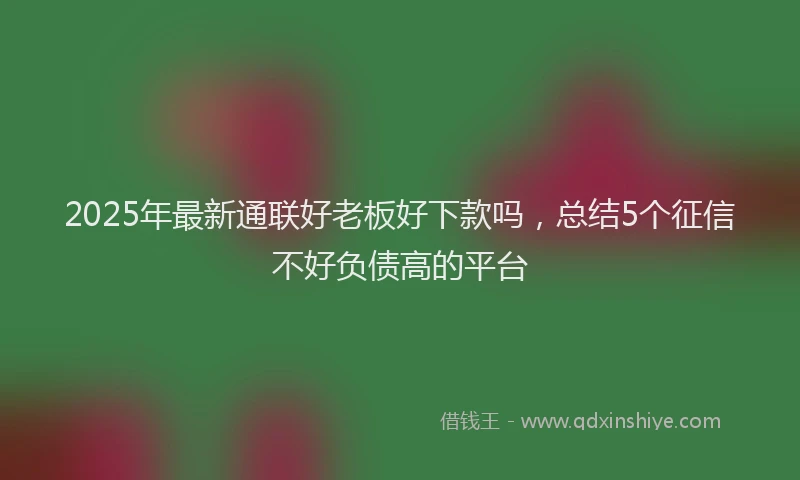 2025年最新通联好老板好下款吗，总结5个征信不好负债高的平台