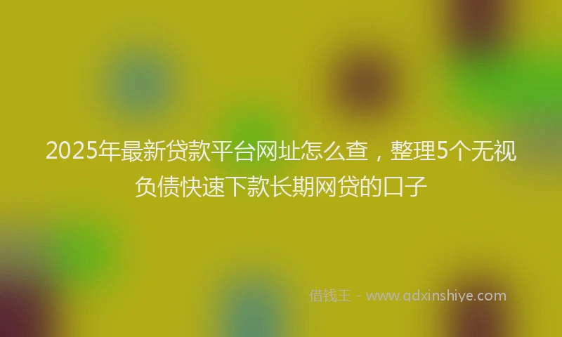 2025年最新贷款平台网址怎么查，整理5个无视负债快速下款长期网贷的口子