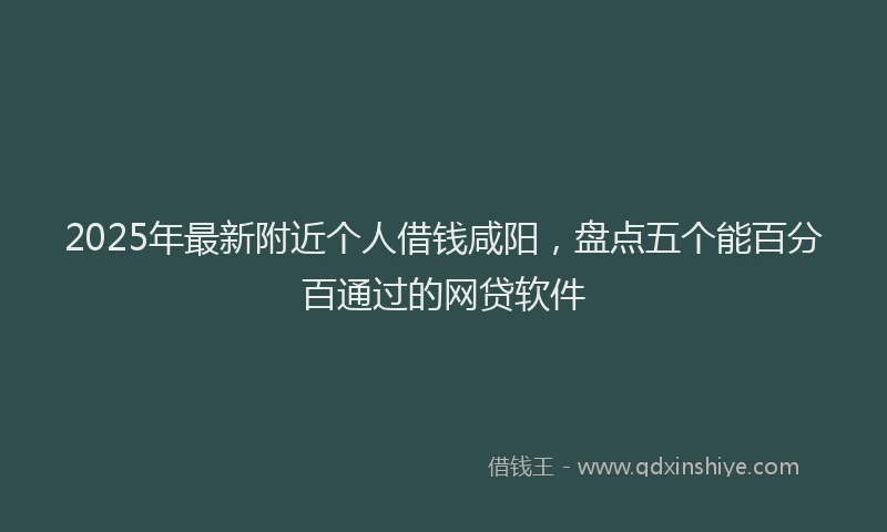 2025年最新附近个人借钱咸阳，盘点五个能百分百通过的网贷软件