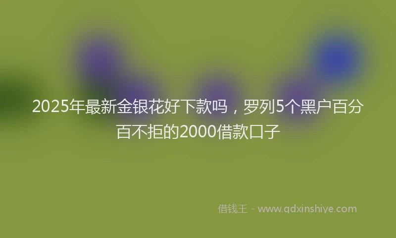 2025年最新金银花好下款吗，罗列5个黑户百分百不拒的2000借款口子
