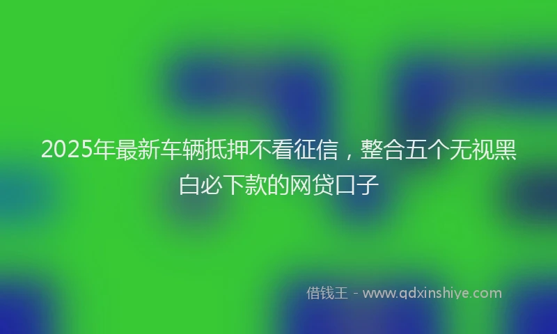 2025年最新车辆抵押不看征信，整合五个无视黑白必下款的网贷口子