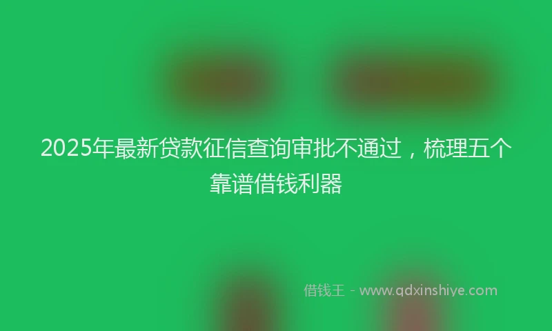 2025年最新贷款征信查询审批不通过，梳理五个靠谱借钱利器