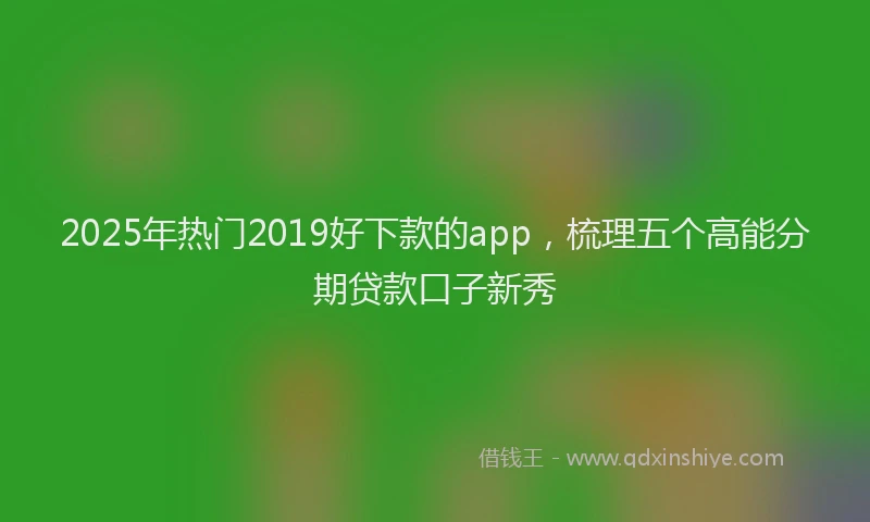 2025年热门2019好下款的app，梳理五个高能分期贷款口子新秀