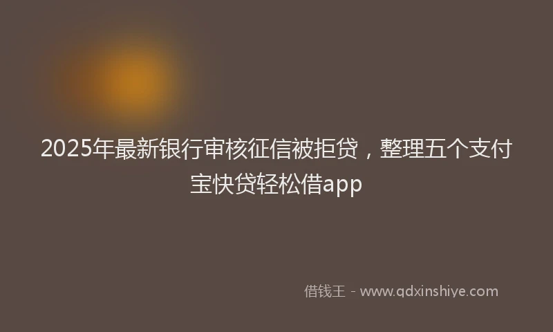 2025年最新银行审核征信被拒贷，整理五个支付宝快贷轻松借app