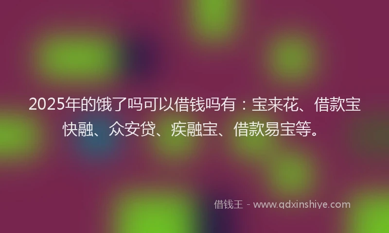2025年的饿了吗可以借钱吗有：宝来花、借款宝快融、众安贷、疾融宝、借款易宝等。