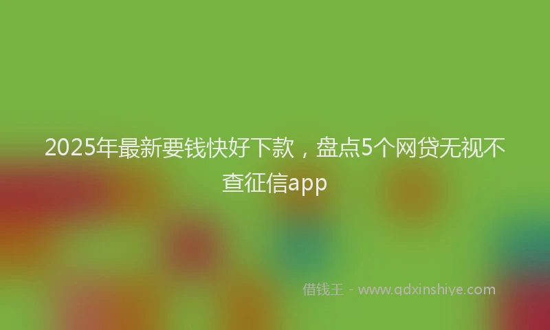 2025年最新要钱快好下款，盘点5个网贷无视不查征信app