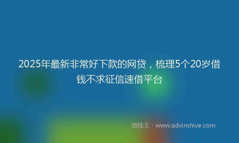 2025年最新非常好下款的网贷，梳理5个20岁借钱不求征信速借平台