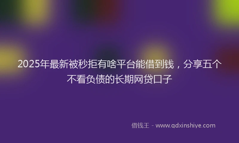 2025年最新被秒拒有啥平台能借到钱，分享五个不看负债的长期网贷口子