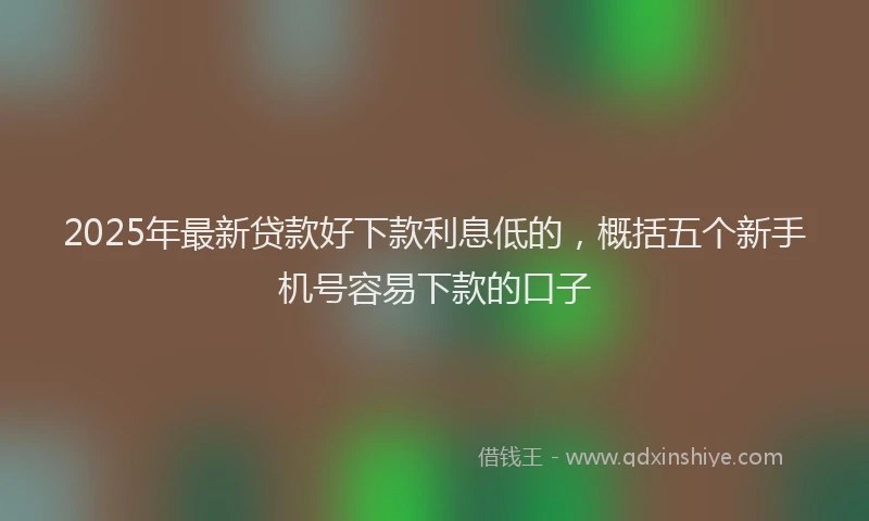 2025年最新贷款好下款利息低的，概括五个新手机号容易下款的口子