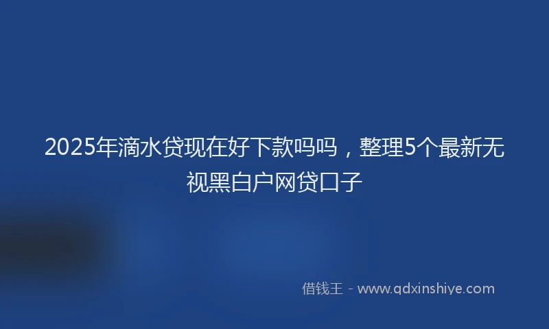 2025年滴水贷现在好下款吗吗，整理5个最新无视黑白户网贷口子